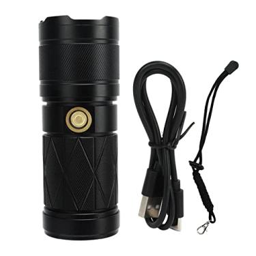 Imagem de Lanterna LED de Vomeko Mini, lanterna LED USB recarregável, Torch de alto brilho de zoom telescópico recarregável, para camping, ao ar livre, emergência