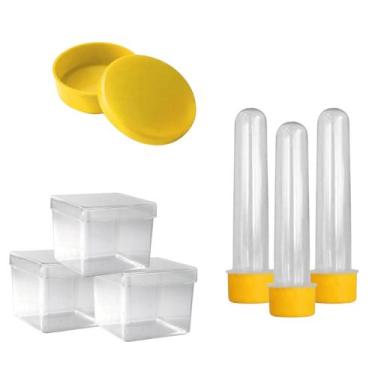 Imagem de Lembrancinha Kit Com 20 Tubetes 13cm, 20 Latinhas e 20 Caixinhas 5x5. 