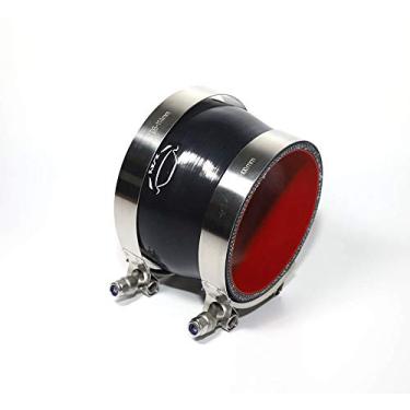 Imagem de LTI Universal 89 mm a 102 mm 4 camadas reforçadas alto desempenho 8.9 cm-10.2 cm ID redutor de silicone acoplador de mangueira de silicone + braçadeira de parafuso T de aço inoxidável T304 (8.9