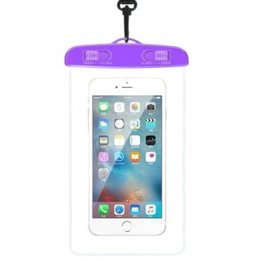 Imagem de Bolsa de telefone à prova d'água - Bolsa universal subaquática seca com cordão, protetor de telefone transparente para iPhone 16/15/14/13 Pro Max para Galaxy S24/S23/Ultra - natação na praia, mergulho