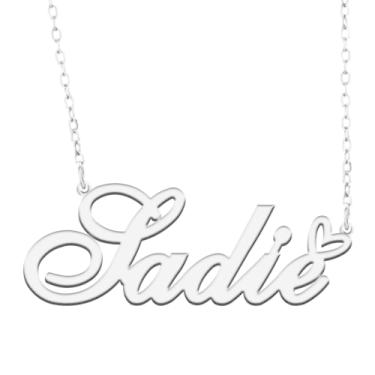 Imagem de A168A Colar de nome personalizado personalizado personalizado colar de nome banhado para mãe filha amizade feminino dia dos namorados aniversário de Natal ano novo, Metal, Sem pedras preciosas