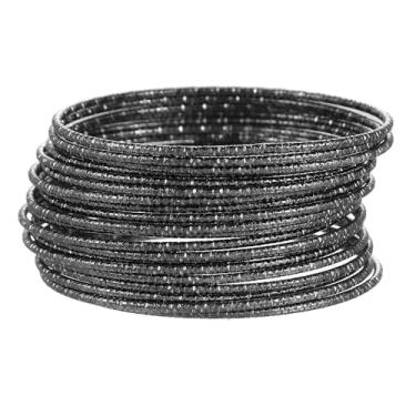 Imagem de COLORFUL BLING Conjunto de 5 a 12 pulseiras indianas Boho para mulheres, trançadas, volumosas, empilháveis, joias, algemas, casamento, cabo em camadas, conjunto de pulseiras lisas, Metal, Liga