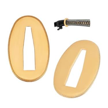 Imagem de OLYCRAFT 2 peças espada de latão espaçador seppa para espadas de samurai japonês, acessórios de espada samurai dourada, espada samurai, espaçadores de latão, arruelas de espada samurai para manutenção