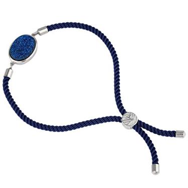 Imagem de Pulseira Nupuyai com pedra de quartzo de cristal drusa para homens e mulheres, bracelete ajustável de amizade para unissex Multicor