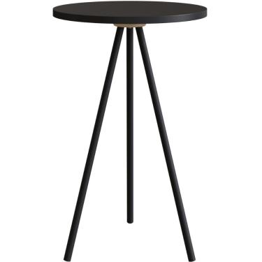 Imagem de Mesa Lateral Redonda Artesano 53,5 cm (altura) em mdp Preto Estrutura Metálica em Aço Preto