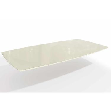 Imagem de Tampo Mesa Sala de Jantar Madeirado c/Vidro TA52 Retangular 90x170cm-Kappesberg Off White/Off White
