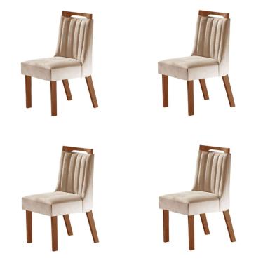 Imagem de Kit 4 Cadeiras Lottus Prêmio/creme - Lj Móveis