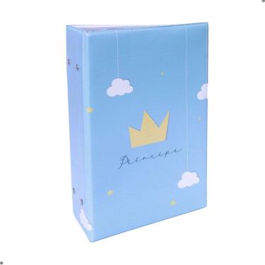 Imagem de Álbum Fotográfico 500 Fotos 10x15 príncipe coroa Infantil Bebê Verde Menino