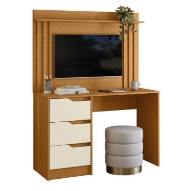 Imagem de Escrivaninha Doble 3 Gavetas com Painel Tv até 42 Polegadas Móveis Alb