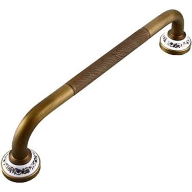 Imagem de QLDFX Barra de apoio de escada para banheiro barra de apoio de latão segura antiderrapante para chuveiro suporte de toalha reto para corrimão de 50 cm haste de suporte para corredor