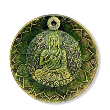 Imagem de Incensario cascata prato buda verde - Lua Mistica