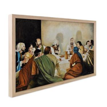 Imagem de Quadro Decorativo Religiosos Santa Ceia Jesus Fé Sagrada Família com M