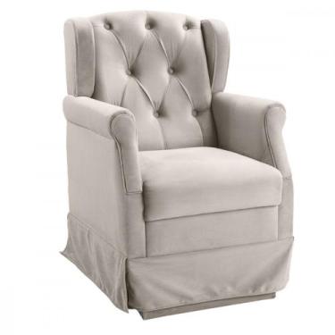 Imagem de Poltrona De Amamentação Ternura Balanço Tecido Veludo Marfim - Star Co