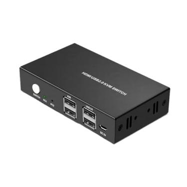 Imagem de YXX7XY Interruptor divisor HDMI USB KVM suporta 4K @60Hz 2 em 1 com teclado USB e interruptor de mouse