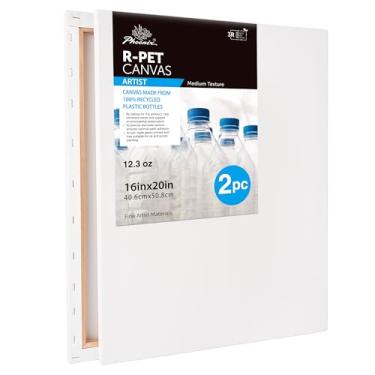Imagem de PHOENIX Pacote Com 2 Telas Esticadas R-Pet De 16X20 Polegadas Para Pintura - Feitas Garrafas Plásticas 100% Recicladas Grandes E Resistentes 12,3 Oz A Óleo Acrílico