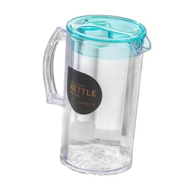 Imagem de WeiLaiKeQi Water Pitcher Cheve Kettle Recipiente de chaleira clara e fria jarro de água com tampa para bebida Lemonade Gelus, Redondo Azul