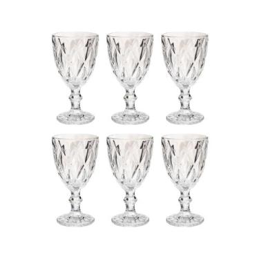 Imagem de Jogo 6 Taça Diamante Bico De Jaca Vidro Transparente 300ml - PRATICASA