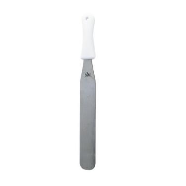Imagem de Espátula de confeiteiro aço Inox Cabo Plástico branco 44Cm UD623 - 123