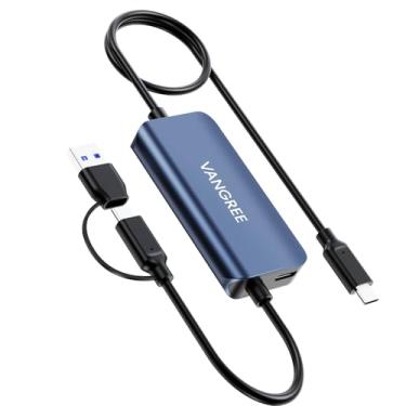 Imagem de VANGREE Placa de captura de vídeo USB C 1080P HD 60FPS, tipo C para entrada USB-A/C, USB 3.0, 100W PD com baixa latência para transmissão, gravação de jogos, compatível com Nintendo Switch, iPad, Meta