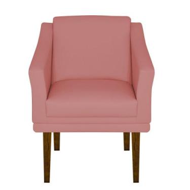 Imagem de Poltrona Decorativa Gran Diego Pés Quadrados - Dritex, Suede Rose