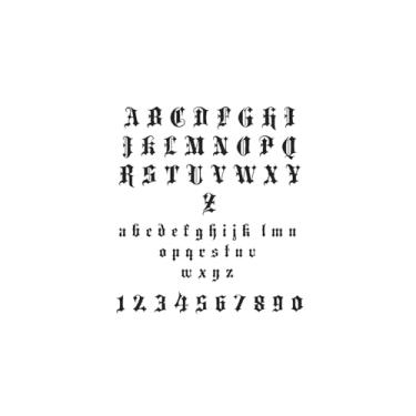 Imagem de Tatuagens legais, letras maiúsculas e minúsculas, números, tatuagens de letras, resiliência, resistente à água, dura de 1 a 2 semanas, aparência de tatuagem real,18 x 11 cm