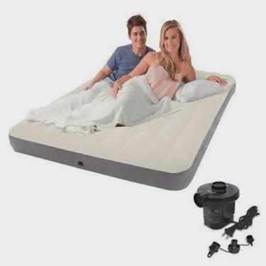 Imagem de Colchão Inflável Casal Dura Beam Fiber Tech com Bomba Elétrica Intex