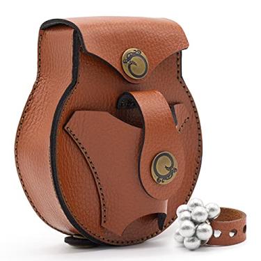 Imagem de Goldboy Bolsa de armazenamento de munição de estilingue, suporte de munição de couro com ímã forte, bolsa de cinto de munição para bolas de aço de 3/20.3 cm 1/5.1 cm 1/10.2 cm 6/48.3 cm 6/48.3 cm 6 mm