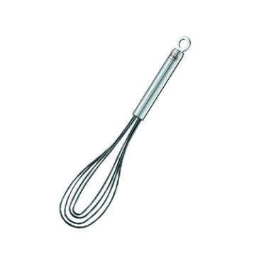 Imagem de Rosle batedor de ovos plano de aço inoxidável, 27 cm (silicone), preto