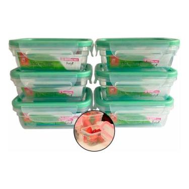 Imagem de Kit 6 Pote Multiuso Freshy Plástico Freezer Sanremo Sr1763 330ml