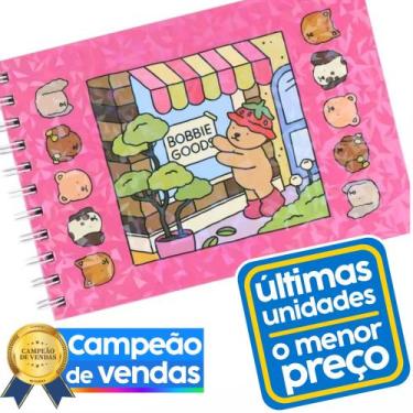 Imagem de Livro de Colorir Capa Dura ROSA Relaxante Bobbie Goods Tema Fofuras e 