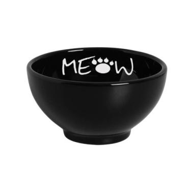 Imagem de Kit Comedouro Preto/Branco Suporte de Orelhas Grande - Cerâmica Regina