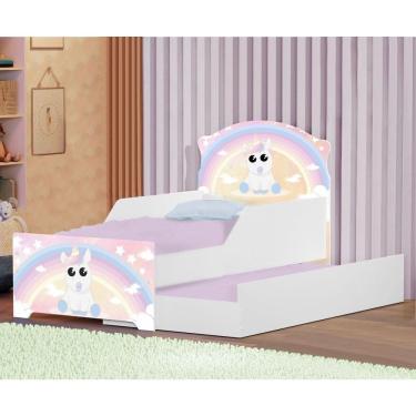 Imagem de Mini Cama Infantil Com Auxiliar Pop Unicórnio Criança