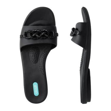 Imagem de Oka-B Sandália feminina sem cadarço Grace Cici com pingentes de corda, Alcaçuz, 10-11