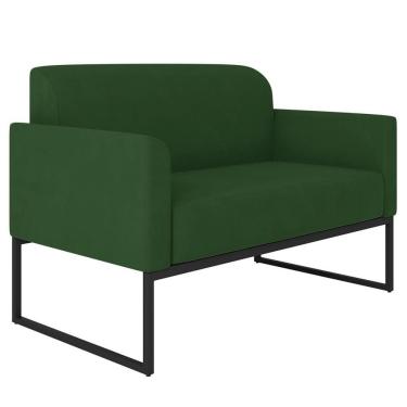Imagem de Poltrona Namoradeira 2 Lugares Industrial Preta S23 Verde