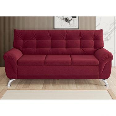 Imagem de Sofá 3 Lugares Arezzo Em Suede Linoforte Vermelho