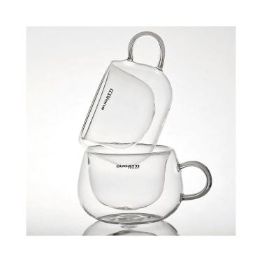 Imagem de Conjunto De Xícaras De Chá Parede Dupla Com Alça 200ml - Bugatti