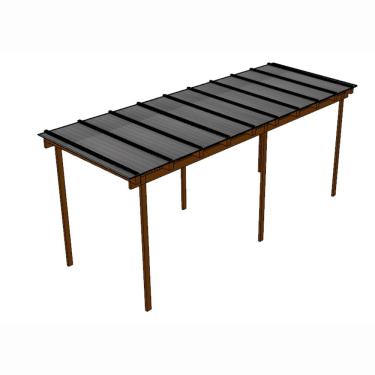 Imagem de Kit Policarbonato Cinza Refletivo 6mm 8,00m X 2,00m - Perfis Naturais