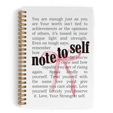 Imagem de QLMX Caderno espiral autoinspirador Coquette, caderno motivacional de laço rosa, cadernos motivacionais para trabalho escolar, materiais de escritório positivos presentes para mulheres e meninas, 14 x
