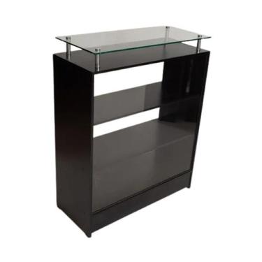 Imagem de Balcão Expositor Vitrine Com Prolongador Expositor Mdf Preto - Suprema