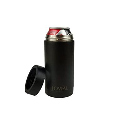 Imagem de JOVIAL Isolador De Lata Alta 16 Oz, Suporte/Isolante/Refrigerador Parede Dupla Aço Inoxidável, Capa Para Latas Altas Todas As Cerveja/Refrigerante/Refrigerante/Coca-Cola (Preto)