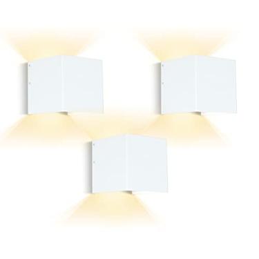 Imagem de HEQIQEH Apliques De Parede Modernos Operados Por Bateria, Luminária Interna Em Cubo Led Com Controle Remoto, Luminárias Sem Fio Reguláveis Para Sala Estar, Cabeceira (Branco - Pacote 3)
