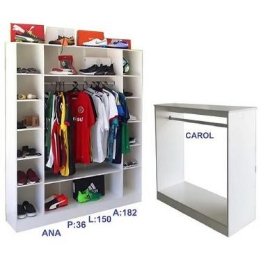 Imagem de Expositor Com Cabideiro Loja Roupa Closed Balcão Arara - ATACADÃO RODR