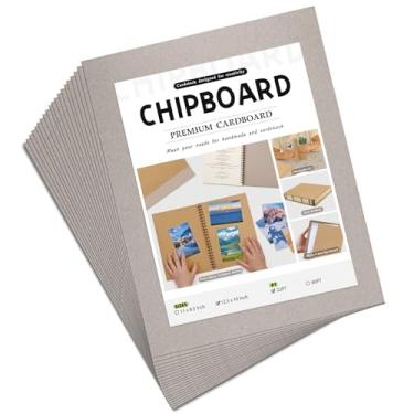 Imagem de JNENERY 20 folhas de aglomerado 31,8 x 25,4 cm, placa de livro de 22pt para encadernação de livros, papelão para artesanato, papelão grosso e placa kraft resistente, folhas finas de papelão para