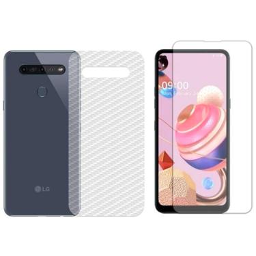 Imagem de Película Hidrogel + Adesivo Fibra De Carbono Para Lg K51s - Transparente