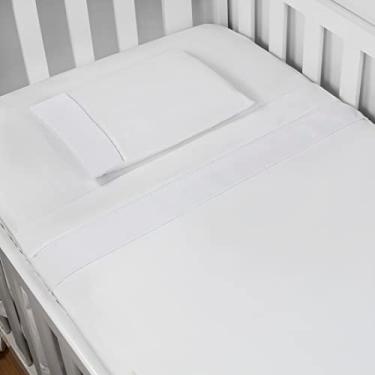 Imagem de Jogo de Lençol Mini Berço 03 Peças 100% Algodão - Piquet Branco