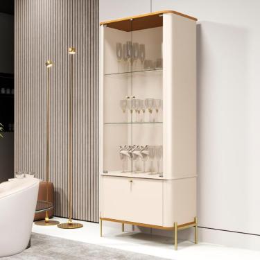 Imagem de Cristaleira Nova Orleans Off White Nature Dourado