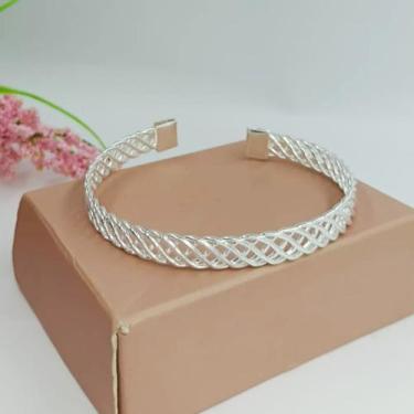 Imagem de Bracelete entrelaçado 6,5cm folheado a prata 80141 - SHEKINAH JÓIAS