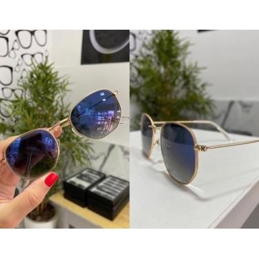 Imagem de Óculos de sol feminino redondo lente azul - pronto socorro dos óculos