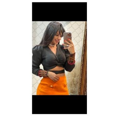 Imagem de Cropped trico rayon manga longa - Pronta para sair