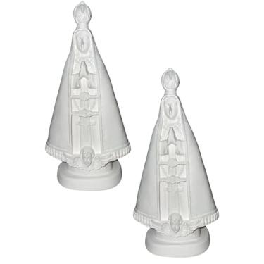 Imagem de Nossa Senhora Aparecida, Imagem em Gesso Cru Branco, 22 cm x 10 cm x 5,5 cm, Decoração Católica (2), Católico Para Pintar Manto Decoração Branca Imagens Lembrança Presente Mãe